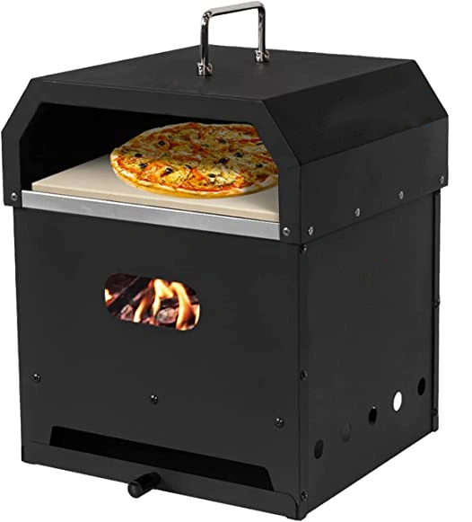 OEM/ODM 12 Inch Black Powder Coating Outdoor Wood Pellet Baking Pizza Oven for Party Home Garden