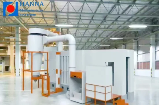 Hanna Efficient Fast Color Change Powder Coating Booth System with Cyclone Recovery Filters Unit
